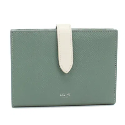 Pre-owned Celine Green Leather Middle Wallet (bi-fold) ()