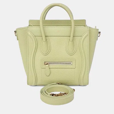 Pre-owned Celine Green Leather Nano Luggage Bag