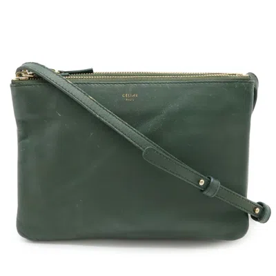 Pre-owned Celine Green Leather Pochette Pouch Shoulder Bag ()