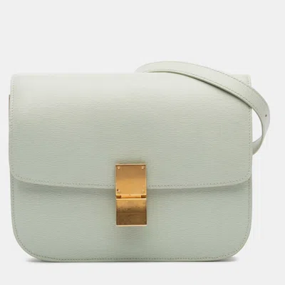 Pre-owned Celine Green Medium Calfskin Classic Box