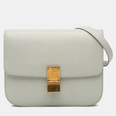 Pre-owned Celine Green Medium Calfskin Classic Box