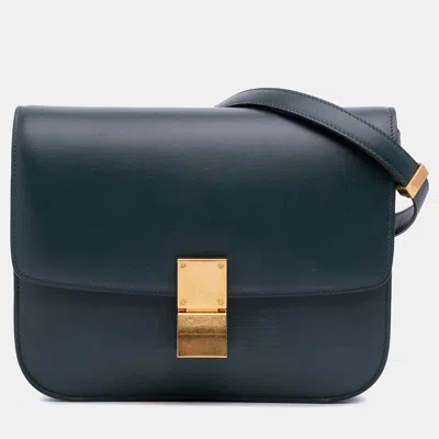 Pre-owned Celine Green Medium Calfskin Classic Box