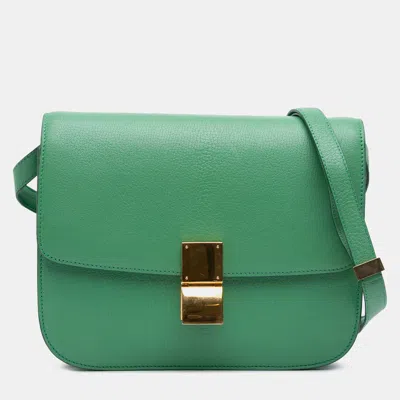 Pre-owned Celine Green Medium Calfskin Classic Box