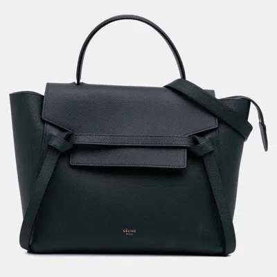 Pre-owned Celine Green Micro Grained Calfskin Belt Bag