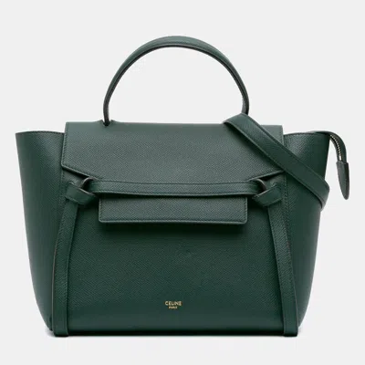 Pre-owned Celine Green Micro Grained Calfskin Belt Bag