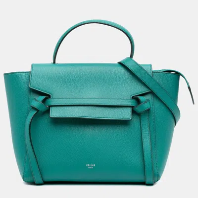 Pre-owned Celine Green Micro Grained Calfskin Belt Bag