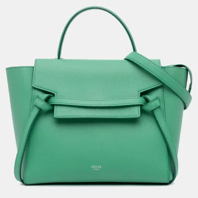 Pre-owned Celine Green Mini Grained Calfskin Belt Bag