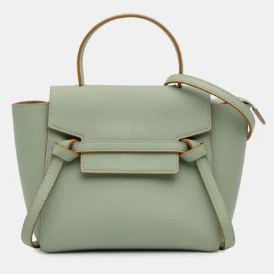 Pre-owned Celine Green Nano Grained Calfskin Belt Bag
