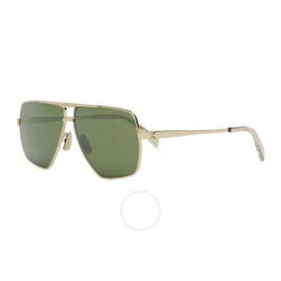 Celine Green Navigator Unisex Sunglasses Cl40246u 30n 59 In Gold Tone