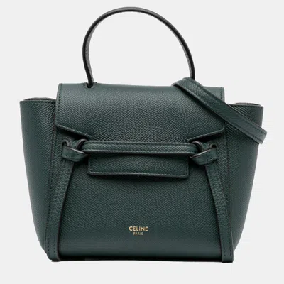 Pre-owned Celine Green Pico Grained Calfskin Belt Bag