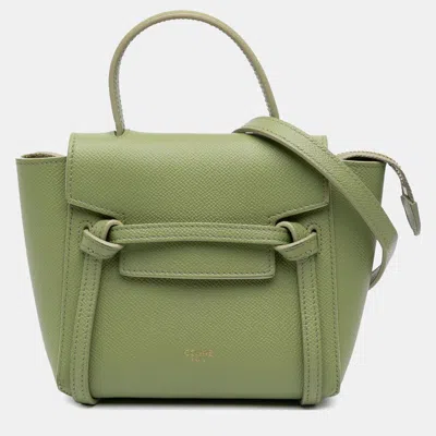 Pre-owned Celine Green Pico Grained Calfskin Belt Bag