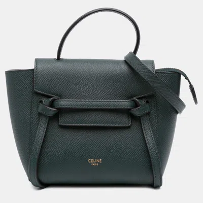 Pre-owned Celine Green Pico Grained Calfskin Belt Bag
