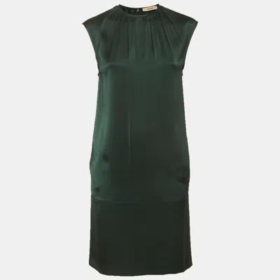 Pre-owned Celine Green Silk Shift Mini Dress S