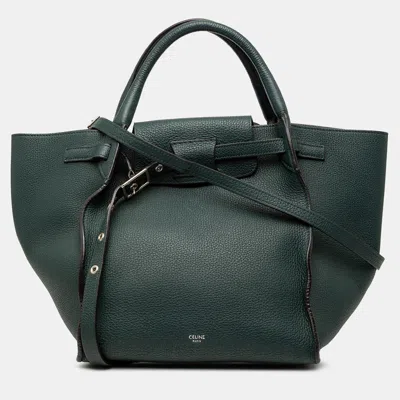 Pre-owned Celine Green Small Grained Calfskin Big Bag