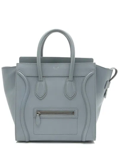 Celine Grey Calfskin Drummed Mini Luggage Tote (authentic Pre-loved)