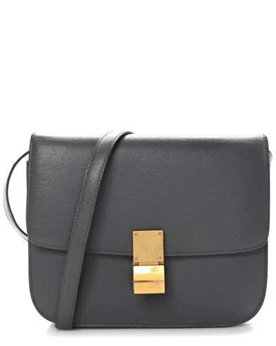 Celine Grey Calfskin Leather Liege Medium Classic Box Flap Bag (authentic Pre-  Loved)