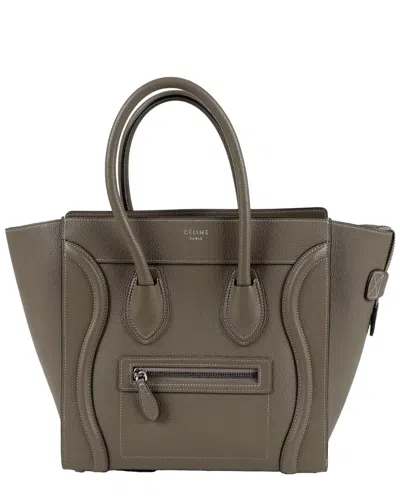 Pre-owned Celine Grey Calfskin Luggage Micro Tote (authentic Pre-loved)