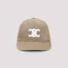 Celine Women Triomphe Cotton Baseball Cap In Brown