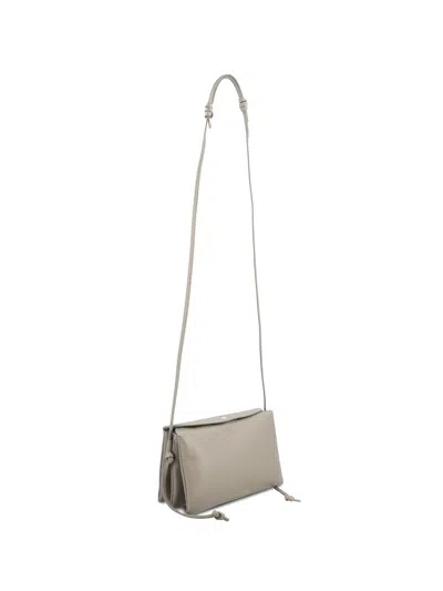 Celine Grey Lambskin Leather Trio Flap Pouch In Blue