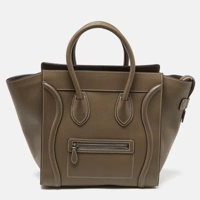Pre-owned Celine Grey Leather Mini Luggage Tote
