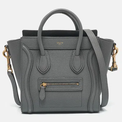 Pre-owned Celine Grey Leather Nano Luggage Tote