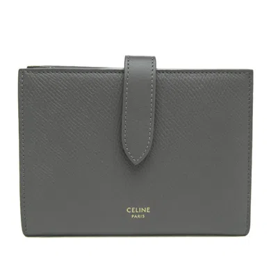 Pre-owned Celine Céline Grey Leather Wallet  ()