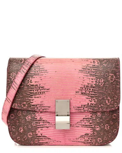 Celine Grey Lizard Medium Classic Box Flap Bag (authentic )