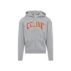 Celine Grey Logo Solid Pattern Sweatshirt In Gray