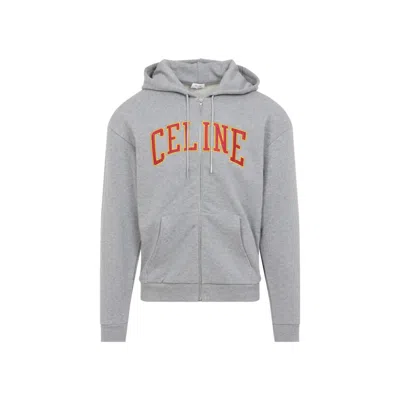 CELINE GREY LOGO SOLID PATTERN SWEATSHIRT