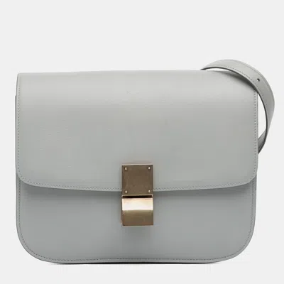 Pre-owned Celine Grey Medium Calfskin Classic Box In Gray