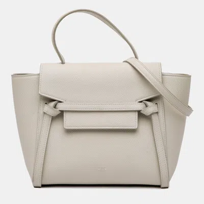 Pre-owned Celine Grey Nano Grained Calfskin Belt Bag