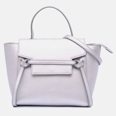 Pre-owned Celine Grey Nano Laminated Calfskin Belt Bag