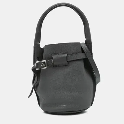 Pre-owned Celine Grey Nano Leather Big Bucket Bag