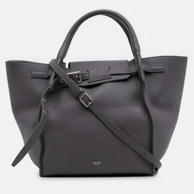 Pre-owned Celine Grey Small Grained Calfskin Big Bag In Gray