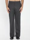 Celine Grey Wool Pants In Black