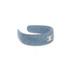 Celine Denim Texture Headband Accessory In Blue