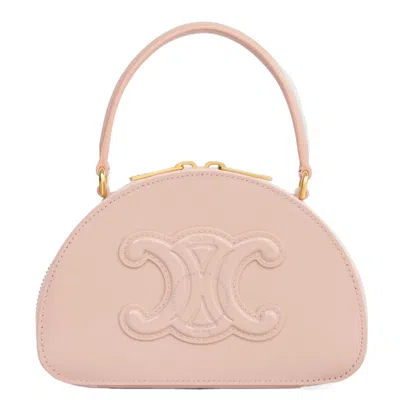 Celine Half Moon Case In Patent Calfskin In Nude