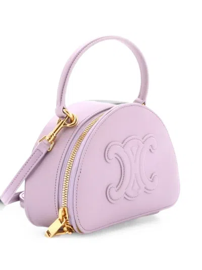 Pre-owned Celine Half Moon Case Leather Small Crossbody Bag In Purple