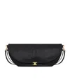Celine Halfmoon Soft Triomphe Bag In Supple Shiny Lambskin In Black