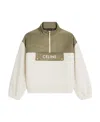 Celine Half-zip Pullover In Cashmere Shearling In White