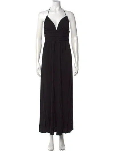 Pre-owned Celine Halterneck Long Dress In Black