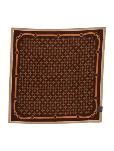 Pre-owned Celine Handkerchief Printed Scarf In Brown