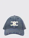 Celine Men Triomphe Denim Hat In Blue