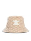 Celine Hat With Triomphe Monogram In Nude