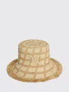 Celine Triomphe Bob In Check Raffia In Neutral