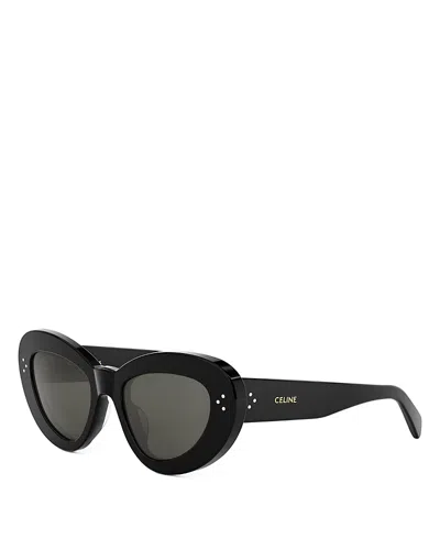 CELINE HAVANA 3 DOTS CAT EYE SUNGLASSES, 52MM