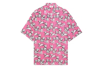 Pre-owned Celine Hawaiian Shirt In Viscose With Artist Print Pink/noir/craie