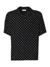 Celine Hawaiian Shirt With Viscose Print In Black