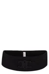 Celine Triomphe-patch Wool Headband In Black