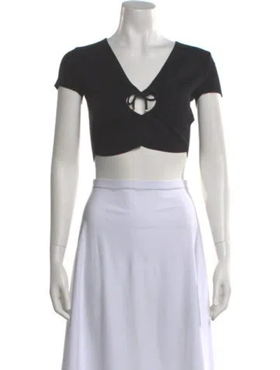 Pre-owned Celine Heart Silk Crop Top In Black